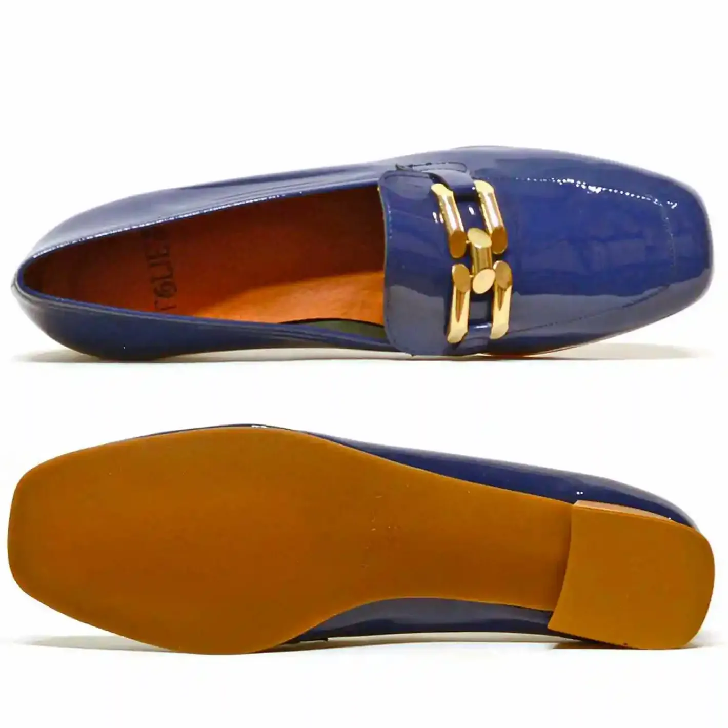 Sacapuce ARMANA cuir verni bleu