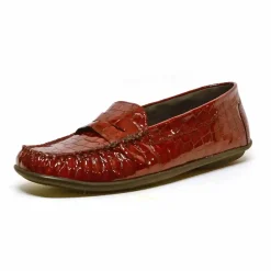 Sacapuce CABRA vernis croco bordeaux