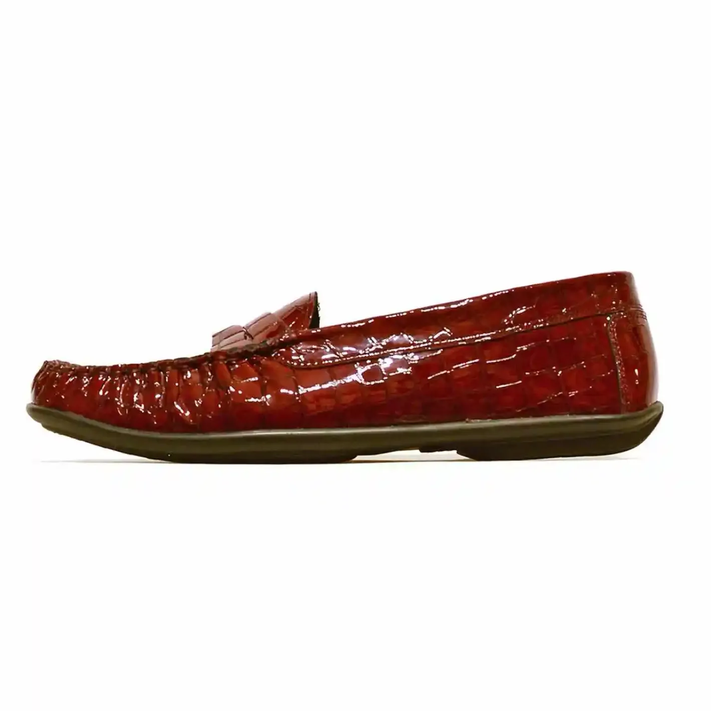 Sacapuce CABRA vernis croco bordeaux