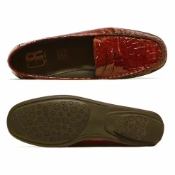 Sacapuce CABRA vernis croco bordeaux