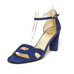 Sacapuce GAETANE cuir velours bleu nuit