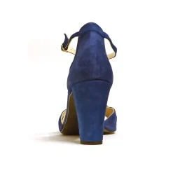 Sacapuce GAETANE cuir velours bleu nuit