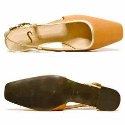Sacapuce KATE cuir camel platine
