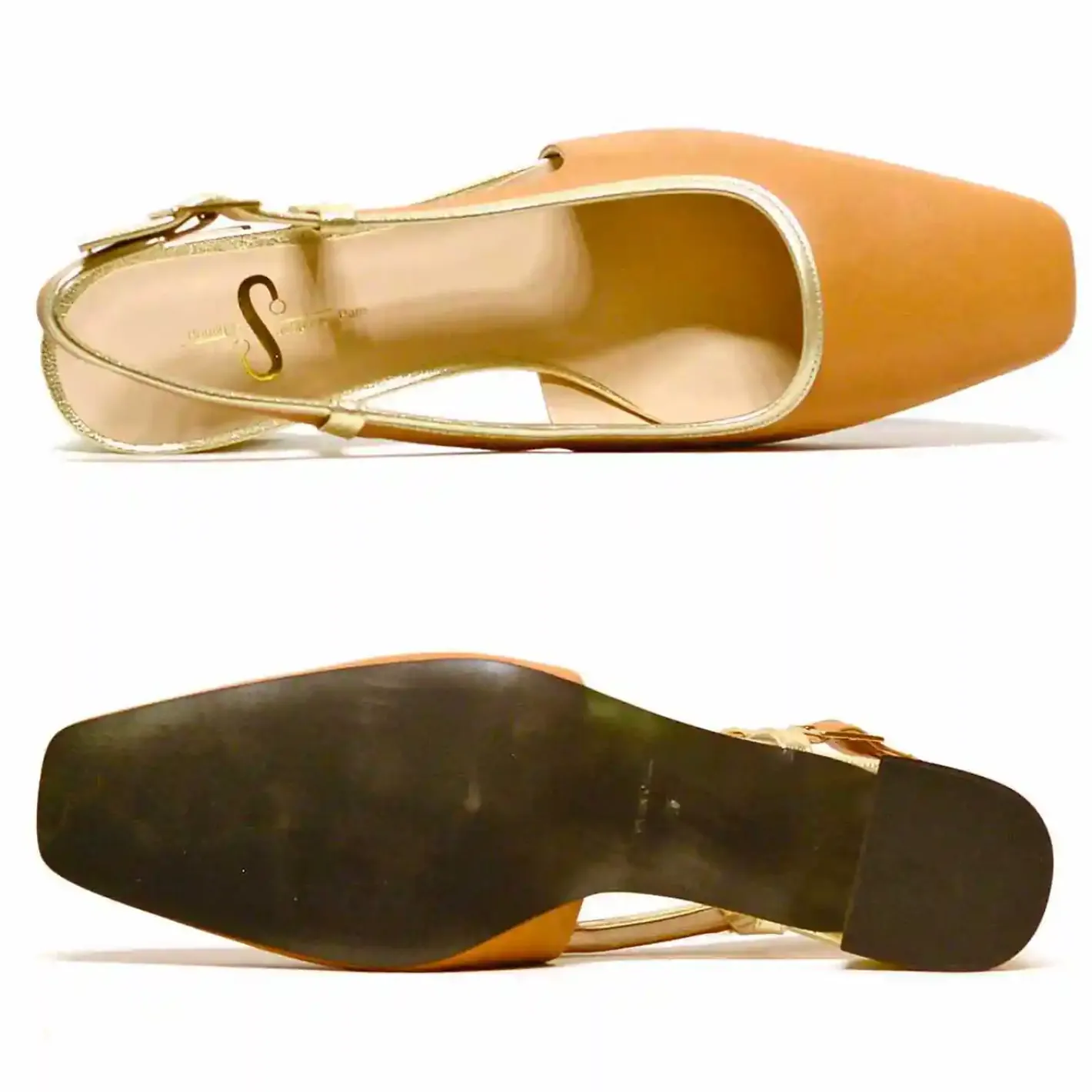 Sacapuce KATE cuir camel platine