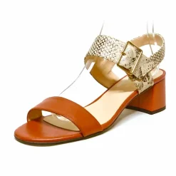 Sacapuce MELISSA cuir marron serpent
