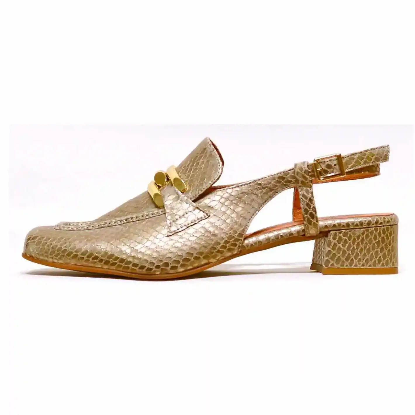 Sacapuce MICHA cuir serpent doré