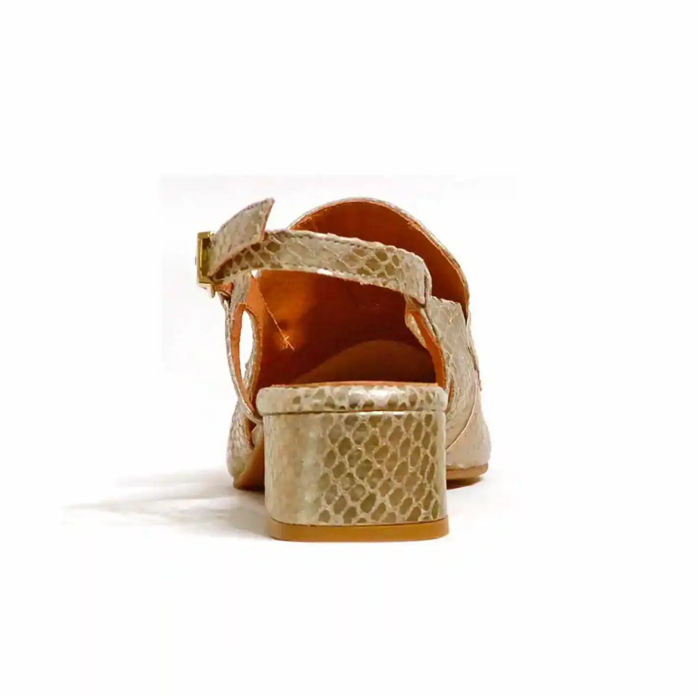 Sacapuce MICHA cuir serpent doré
