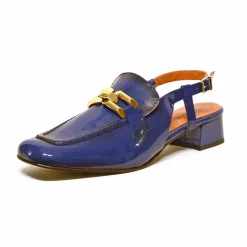 Sacapuce MICHA cuir verni bleu