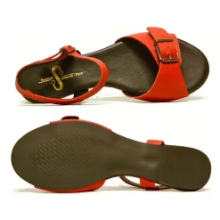 Sacapuce PILAR cuir rouge