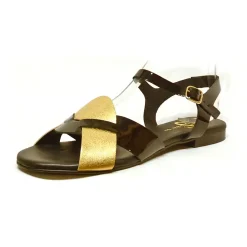 Sacapuce RITANA cuir verni noir et or