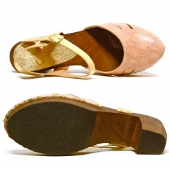 Sacapuce ROVINA vernis serpent beige or